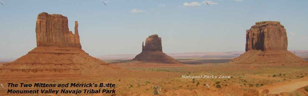 View of The two Mittens and Merrick's Butte in Monument Valley Navajo Tribal Park