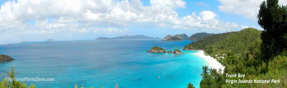 Panoramic picture of Trunk Bay in Virgin Islands National Park