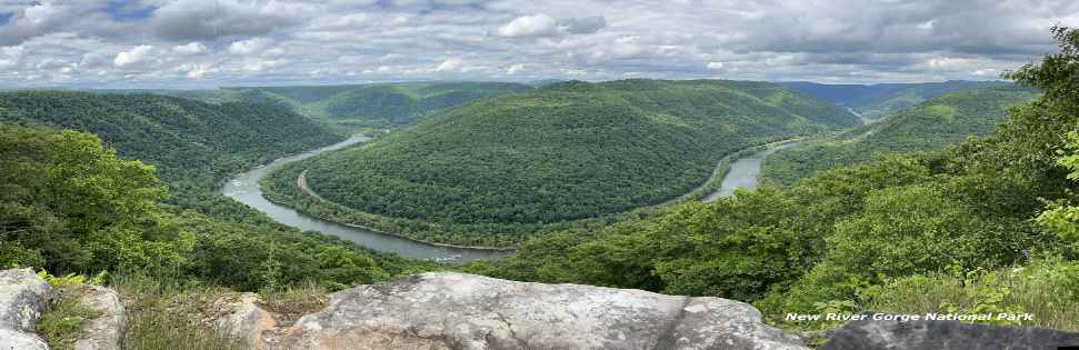 Picture showing the view of New River Gorge National Park as seen from the Grandview Overlook