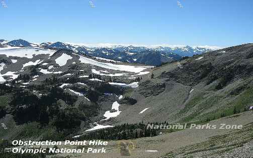 Picture of a view seen on the Obstruction Point hike in Olympic National Park's Hurricane Ridge area