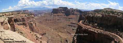 Picture showing a view of the  Shafer Trail in Canyonlands National Park