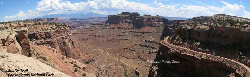 Picture showing a view of the  Shafer Trail in Canyonlands National Park
