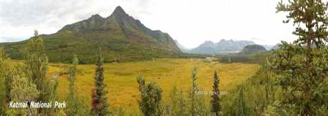 Picture of a panoramic view of the mountains in Alaska's Katmai National Park