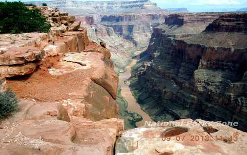 Picture looking down from the Toroweap overlook in Grand Canyon National Park