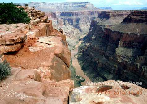 Picture looking down from the Toroweap overlook in Grand Canyon National Park